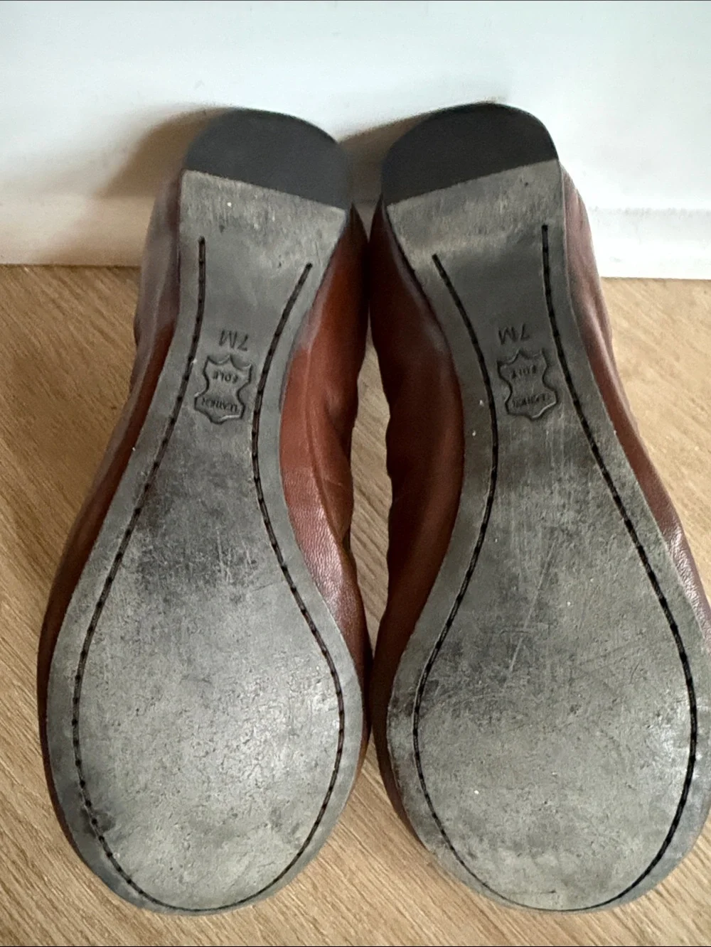 Tory Burch Brown Leather Reva Ballet Flats